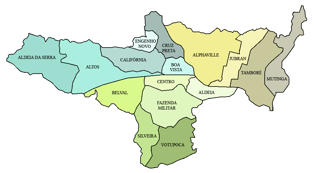 População de Barueri (SP) atinge 316.473 Pessoas - mapa